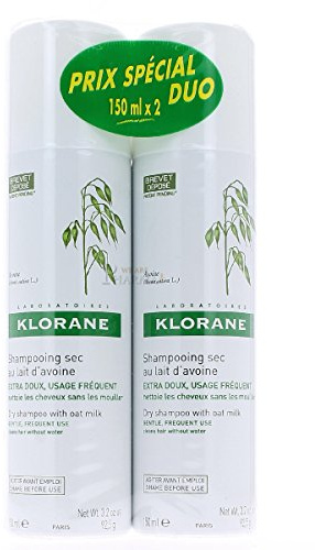 Klorane Gentle Dry Shampoo with Oat Milk Powder Spray 2 x 150ml - All hair types
