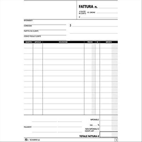 Semper Multiservice SEZA00010 Blocco Fatture 1 Aliquota