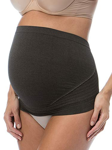 RelaxMaternity 5400 (Negro, XXL) Banda Faja premamá con Hilo de Plata para Soporte Abdominal Durante el Embarazo