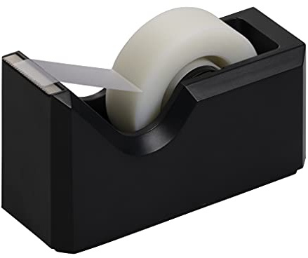 JAM PAPER Colorful Desk Tape Dispensers - Black - Sold Individually