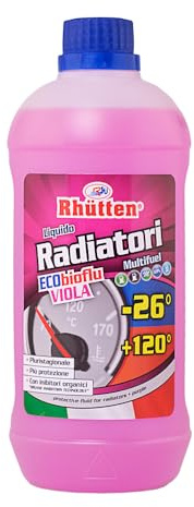 Liquido Radiatori Permanente, Colore Viola, Protezione Alluminio, Antigelo fino -26°C, Additivi Organici, 1L