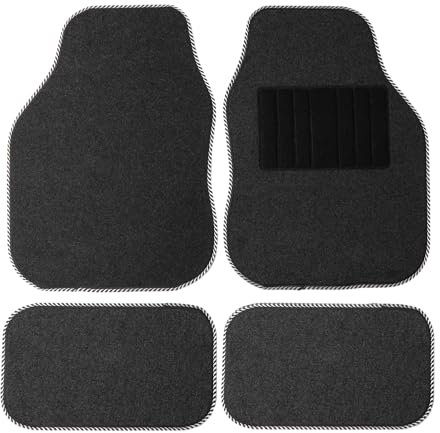 Sakura BMS1SL Tapis de Voiture Anthracite avec Bordure argentée