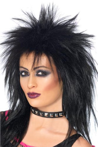 Smiffy's Rock Diva Wig - Black Punk Wig