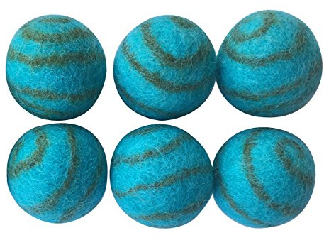 Pet Pizazz Wool Ball Cat Toy - 6PC - 100% Wool Cat Toys for Indoor Cats Interactive