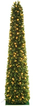 Künstlicher Weihnachtsbaum Christbaum in Säulen Form Kasan 180cm, mit 192 LEDs und 392 Zweigspitzen in B1 schwer entflammbar von kunstpflanzen-discount.com