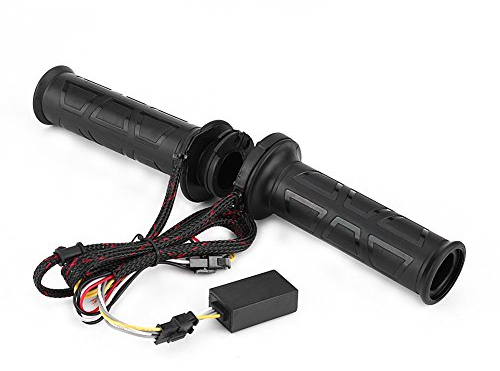 Poignée Chauffante Moto,Akozon 1 Paire de Universel 22mm 0.78 incher Poignées Chauffantes pour Moto/Vélo