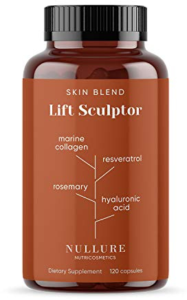 Nullure Kollagen Kapseln Hochdosiert mit Hyaluronsäure und Vitamin C | Haut · Gelenke · Knochen | - Marine Collagen + Marine Magnesium + Conezym Q10 + Rosmarin + Resveratrol - 120 Kapseln (2 Monate)