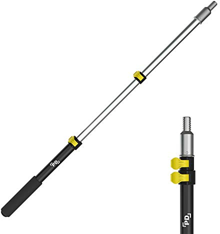 PD 1.5-to-3 Foot (46 cm-to-91 cm) Telescopic Extension Pole, Multi-Purpose Paint Roller Extension, EZ-Lock Mechanism | Lightweight Aluminum Handle | Threaded Pole for Window Squeegee, Feather Duster