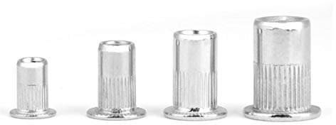 200pcs M3 / M4 / M5 / M6 Écrou à la rivette en acier inoxydable Set Set Tête plate Rivet Fileté Insérez-vous NU SERT Rivetting Kit de réparation Outils de réparation DUO ER