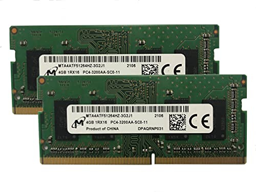 Micron 8GB KIT(2 x 4GB) DDR4 3200MHz PC4-25600 1.2V 1R x 16 SODIMM Laptop RAM Memory Module MTA4ATF51264HZ-3G2J1,OEM Package
