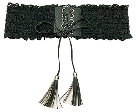 Jungerhouse Damen Taillengürtel Spitze Wickelgürtel Tied Waspie Breiter Kleid Elastischer Aillengürtel Bindegürtel Vintage Hüftgürtel Breit Spitzengürtel Korsett Schnüren (Einheitsgröße,Dunkelgrün)