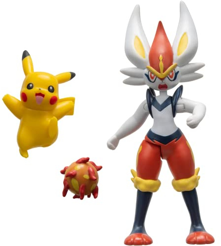 Pokémon Battle Figure - Paquete de 2 Figuras de Batalla de Cenicienta de 4.5 Pulgadas y Pikachu de 2 Pulgadas con Accesorio, Exclusivo de Amazon