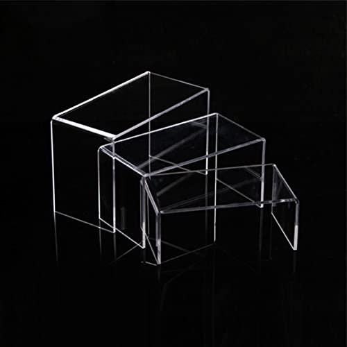Generico Alzatina alzate Tavolino Espositore in PMMA CRYLUX COLATO personalizzata profondità 8cm Alzata Trasparente Spessore 5mm dolci Cupcake e Banchi Gioielli Vetrine (25, 10)