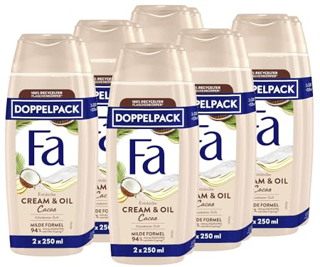 FA Duschgel Cream & Oil Cacao, 6er Pack (6x 2x250 ml)