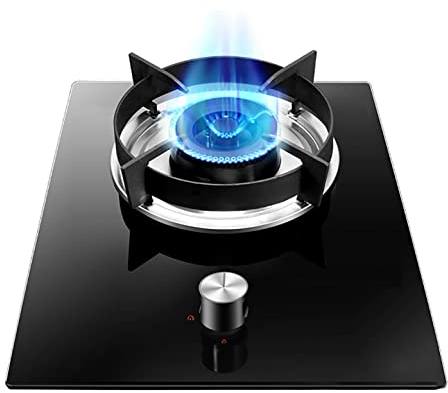 IBOWZ Encimera de Gas Placa De Gas Estufa De Gas 1 Quemador 33 Cm Cocina De Gas De Vidrio Negro Placa De Gas De Catering Interior [Clase De Energía A] (Color : B(5.0KW), Size : LPG)