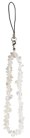 COLORFUL BLING Natural Stone Beaded Phone Charm Crystal Lanyard Wrist Strap Handmade Phone Chain Strap Hanging String Anti-Lost Key Chain for Women