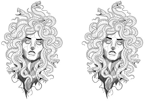 Medusa NAG021 - Tatuaje temporal para tatuajes, 2 unidades