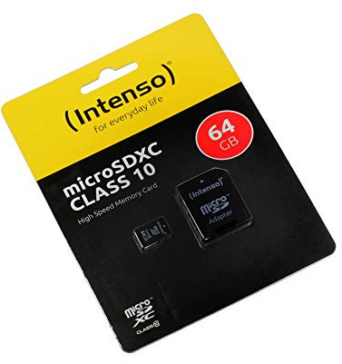64GB Tarjeta de Memoria Compatible con Sony ZV-E10, microSDXC, Clase 10, HighSpeed, con Adaptador SD