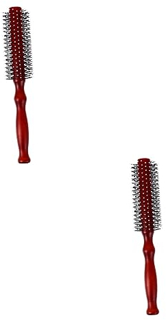 Beavorty 2pcs Wood Round Hair Brush Roller Bristles for Styling for Hair Salon Use and Home Care Routine