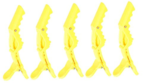 minkissy 15piezas Clip De Partición De Peluquería Tipo Cocodrilo De Plástico Pinzas Cabello Portátiles Para Separar El Cabello Uso Doméstico Peluquería Amarillas