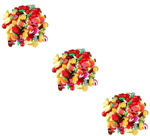 EXCEART 90 Stk - Bezaubere Cabochons Kawaii Miniatur-süßigkeiten Handyanhänger Harzfrucht Flatback Harzanhänger Zum Basteln Badezubehör Ton Zum Basteln Kronendekor Schmuck Kind Runden