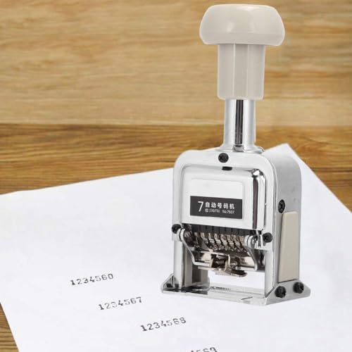 YHUEGH Nummerierungsstempel, automatische Bates-Maschine, Numerator-Maschine, 7 Ziffern, Stempeldruck-Sets, Nummerierungsmaschine, Büroausrüstung, Schulbedarf, automatische Umsetzung, 7 Ziffernsiegel