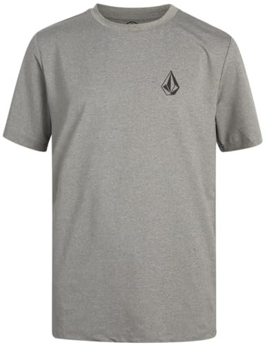 Volcom Jungen-Badeshirt – kurzärmeliger Rashguard für Jungen, LSF 50+, schnell trocknend, Kinder-Bademode, Sonnenschutz-Shirt für den Sommer, Meliert, Grau, 8