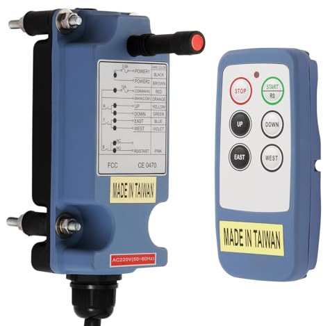 Crane Wireless Remote Control Industrial 4 Channel Button Controller for Electric Hoist Winch Overhead Crane 12V 24V Receiver