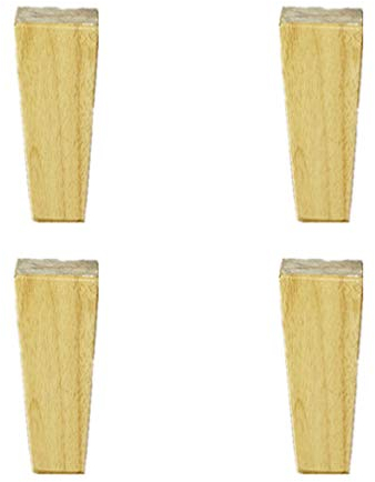 Möbelfuß Eiche Massivholz Sofabeine TV-Schreibtisch Tischbeine Tischbeine Küchenschrankbeine, 4er-Pack, für Hocker, Schränke, Schreibtisch, Nachttisch, Ersatzbeine, mit Schrauben, 10 cm-25 cm