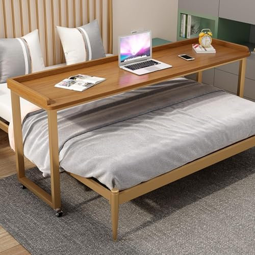 Bettschreibtisch Überbetttisch mit Rollen Überbetttisch Überbettschreibtisch Überbetttisch Mobiler Schreibtisch Betttisch mit Rollen Computertisch für Bett Überbetttisch mit Rollen 140cm(55.99