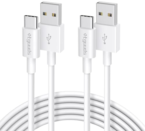 etguuds [2Pack 180cm] Cable USB C, Cable iphone 16 Cable USB Tipo C 3.1A Carga Rápida compatible con iPhone 16/15 Pro, Galaxy S21 Ultra/ S20/ S10 -Blanco