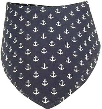 Hundehalstuch mit Klettverschluss kleine Anker 25-30 cm Halsumfang