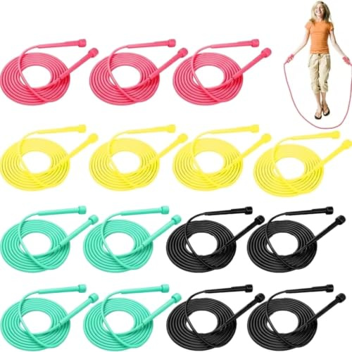 Lot de 15 cordes à sauter réglables pour adultes et enfants | Idéal pour la perte de poids, les activités de plein air, l'école, la boxe, le crossfit et les entraînements familiaux