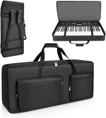 SUNDOY Gigbag für 61 Tasten für E-Piano, Keyboard-Rucksack aus 600D Oxford mit 10 mm Baumwollpolsterung, leicht, langlebig, für Reisen (105 x 15 x 43,5 cm)