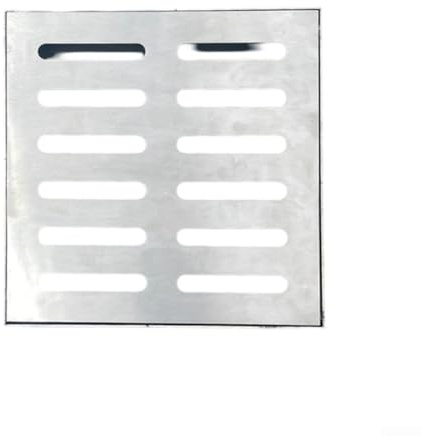 Honseadek 201 Cubierta de boca de acero inoxidable para desagüe, rejilla de zanja de drenaje exterior antideslizante, agujero de doble fila, drenaje subterráneo, cubierta antideslizante para