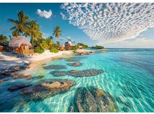 Yunlus Jigsaw Puzzles für Erwachsene 1000 Teile Unmöglich schwer schwierig herausfordernde Puzzles für Erwachsene 1000pc Puzzle Sommer Strandbrise Puzzle 1000 Teile 70 x 50 cm