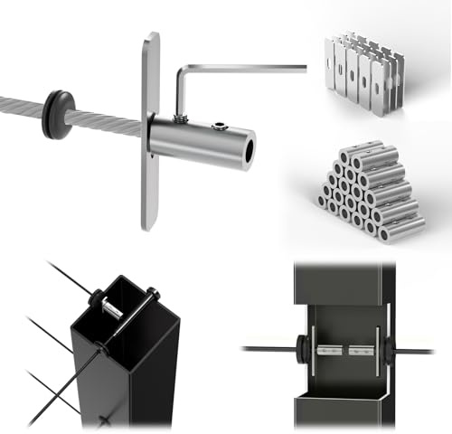 Zylorix 20 Pack Patent Swageless 1/10 1/8 Invisible Cable Railing Kit Terminal Toggle Anchor Angle, Invisible T316 Stainless Steel Cable Railing Hardware for Corner, Stair & Wall Posts, Brushed
