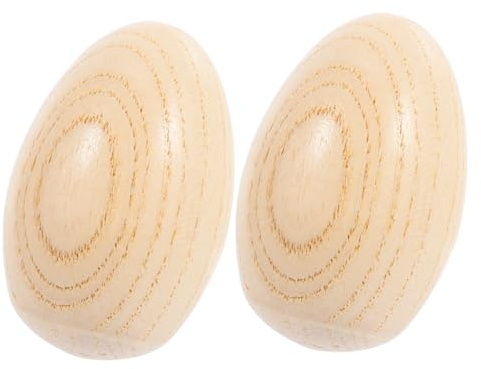 SOPOTUTU Rassel Musikinstrument Holz Maracas Shaker Ei 2 Stück Klangspielzeug Inspirierend für Junge Mädchen Kinder Musikinstrument Holzschlagspielzeug