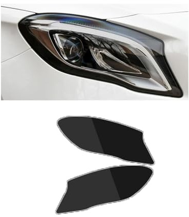 JZsmsai Pellicola Protettiva Fari per Mercedes Benz Classe GLA X156 2015-2019, Pellicola Protettiva Nera per fari Auto Adesivo in TPU Trasparente