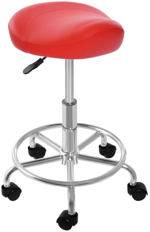 Shinpeed sadelpall, ergonomisk sadelpall med hjul, justerbar höjd sadelpall, 360° vridbar sadelstol (Ro)