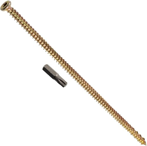 AERZETIX Kit de 15 tornillos de anclaje directo sin taco Ø7,5x212 mm con 1 punta estrella T30 1/4