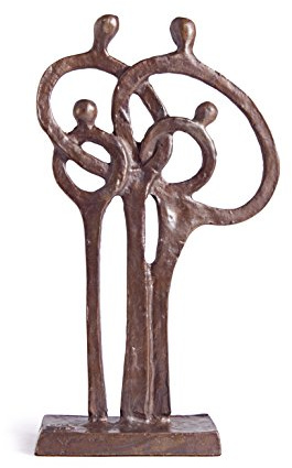 Danya B. ZD10102 Contemporary Family of 4 Ring of Love Metal Art Cast Bronze Sculpture