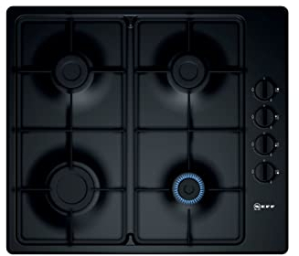 NEFF N30 T26BR46S0 Gas hob, 60cm, with Sword Dials and Cast Iron Pan Supports, Black, Built in