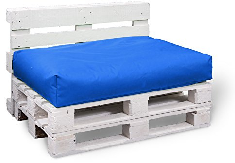 BuBiBag Palettenkissen Sitzkissen Sitzauflage Sitzfläche für In & Outdoor Größe & Farbe auswählbar (120x60x15 cm, blau)