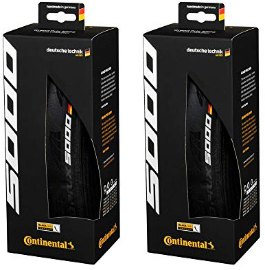 Continental Grand Prix 5000 - Black/Transparent - Road Bike Tire | The Best Allrounder in The Field - BlackChili, Vectran Breaker, LazerGrip, Active Comfort Technology, 2 Pack