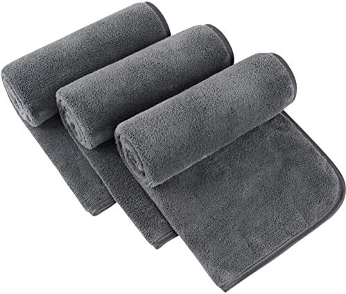 SINLAND Mikrofiber handduk för badrum supermjuk makeupborttagare tyg tvättduk för hem spa sport ansiktsrengöring handduk 40 cm x 76 cm 3-pack