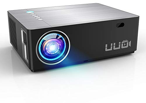 UUO Native 1080P Projector 6000 Lux Led Projector,Support 4K HD Video 300 Display Zoom ±50° Digital Keystone,Compatible with TV Stick,PS4,X-Box,Laptop,iPhone Android for Home Theater (Brushed Silver)