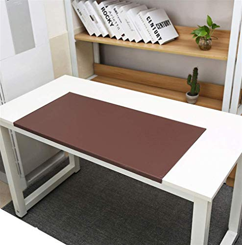 Büro Wasserdichte Schreibenmatte, Schreibtischunterlage mit Kantenschutz, Große Tischunterlage, rutschfest, wasserdicht, luxuriös weichem Leder, Laptop Matte Mauspad, 90x40cm, Braun, 90x40cm, Braun
