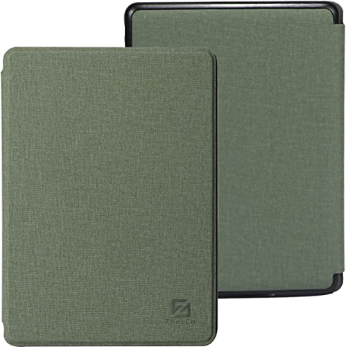 ZhaoCo Hülle für 6,8-Zoll Kindle Paperwhite (11. Generation-2021) und Kindle Paperwhite Signature Edition E-Reader, Schlanke Smart Schutzhülle aus PU-Leder - Blaugrün