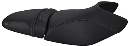 Moto Discovery Funda de Asiento Compatible con BMW R1150R Rockster 2003-2005 Color Negro con Costuras en Gris Oscuro